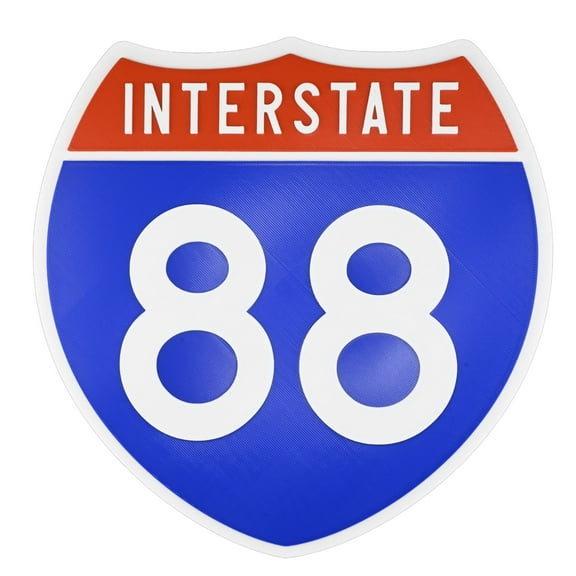 Interstate 88 Road Sign Replica, number Personalized Travel Decor, 8.5" x 8.5"