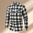 thumbnail image 2 of PEASKJP Mens Shirts Men's Button Down Plaid Regular Fit Long Sleeve Casual Shirts,White XXXL, 2 of 4