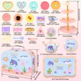 thumbnail image 2 of Qenwkxz - Juego de 45 piezas para fiesta de té para niños, divertido juguete de simulación de té de la tarde con estuche para llevar postres, juguete de simulación portátil de princesa para niñas, 2 of 2