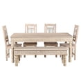 thumbnail image 4 of Taran Designs Milton 60" Carved Solid Wood Dining Table in White, 4 of 6