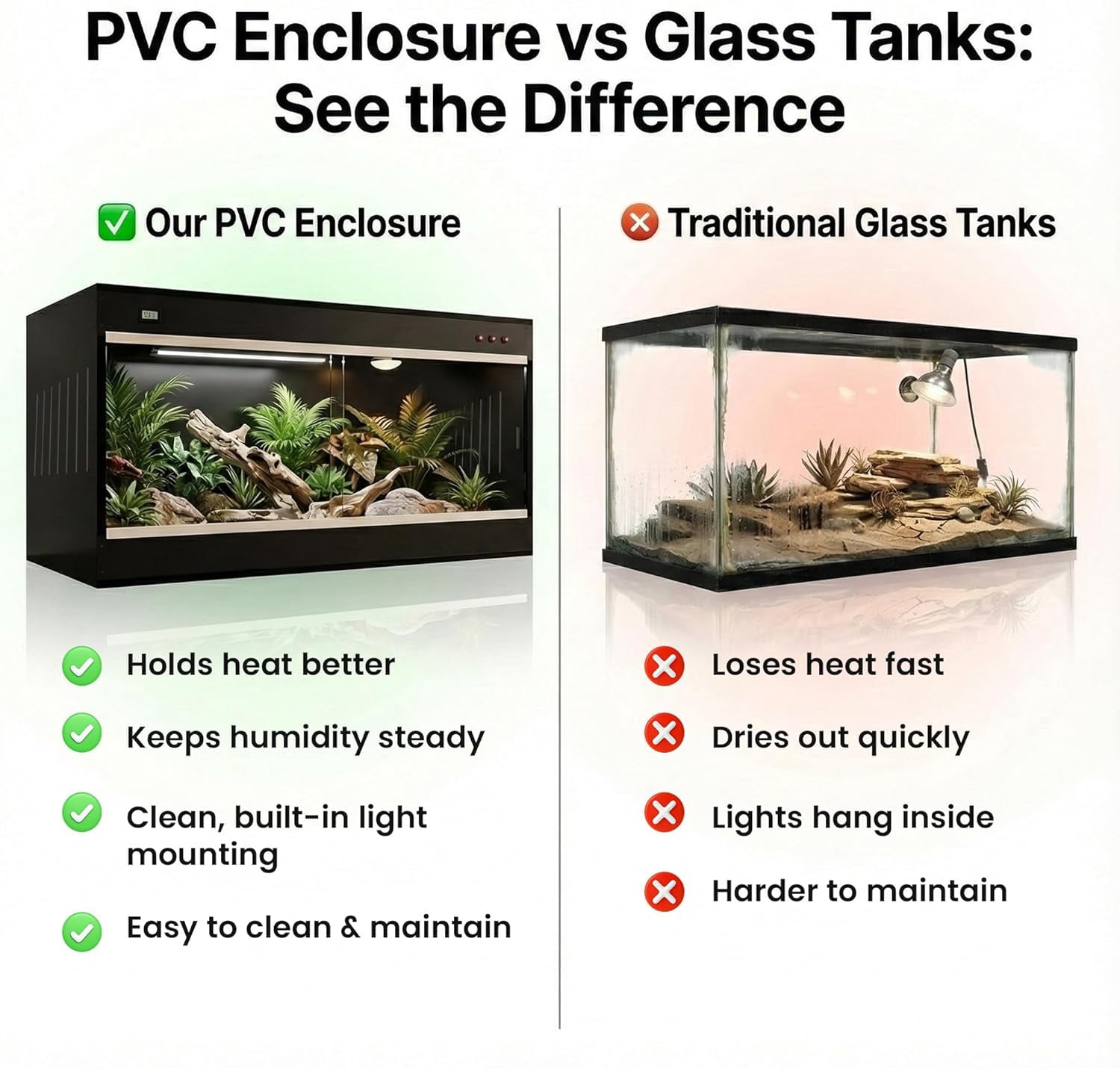 120 Gallon Bearded Dragon Tank - 4x2x2 ft Reptile Enclosure with Sliding Glass Doors and Ventilation 48x24x24 Inch Terrarium for Bearded Dragon, Leopard Gecko, Snakes, Lizards, Tortoise, and Reptiles
