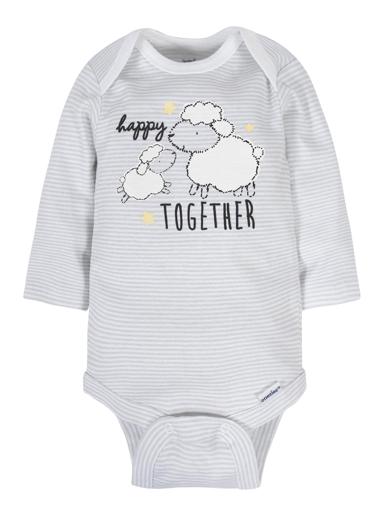 Gerber Baby 6-Pack White Long Sleeve Onesies Bodysuits - 0-3mo