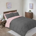 thumbnail image 5 of Sheetsnthings Reversible Down Alternative Comforter, Medium Warmth (37-Ounces of Fill) Full-Queen Size Blanket, Charcoal-Blush, 5 of 7