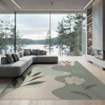 thumbnail image 2 of ODIKA 8'x10' Soft Earth Tones Abstract Nature Harmony Washable Area Rug Elegant Floral and Leaf Motifs in Serene Design for Dining Room, Large Office, Lounge, Non-Slip Chair-Friendly Mat, 2 of 6
