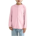 thumbnail image 5 of Penkiiy Girls Boys Rash Guard UPF 50 + Camisas de natación Protección solar de manga larga Capucha Niños Pesca Playa Camisa de deportes acuáticos. 11 años de Pink, 5 of 5