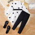 thumbnail image 6 of Wonitaaizi Toddler Girl Clothes Color Block Fall 2 Piece Outfit for Girls Long Sleeve Top +Pant Set (5-6 Years,White), 6 of 6