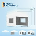 thumbnail image 3 of 10x10 Ft Pop Up Canopy Tent, Outdoor Instant Canopy with 3 Removable Sidewalls, Heavy Duty Commercial Instant Shelter, Waterproof & UV Resistant, for Outdoor Events, Camping, Backyard (White), 3 of 8