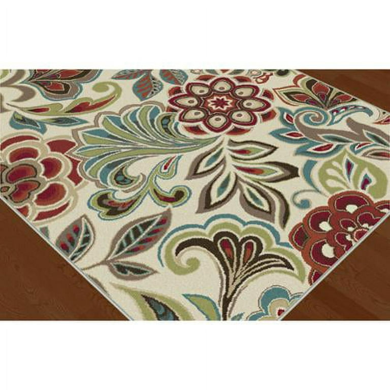 Shaver Floral Gray/Red Area Rug Bayou Breeze Rug Size: Rectangle 8'1 x 10'5