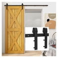 thumbnail image 5 of 5FT-12FT Upgrade Sliding Barn Door Hardware Closet Set For Single Wooden Door Modern Black Sliding Door Kits Wheel Track System, 5 of 6
