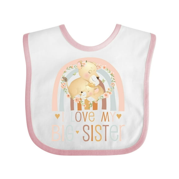 Inktastic Newborn Infant Baby Girls I Love My Big Sister Boys or Girls Baby Bib
