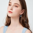 Compass Earrings Sterling Silver Circle Pendant with Color-change Blue ...