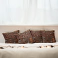 thumbnail image 4 of Ambesonne Tribal Throw Pillow Cover 4 Pack, Aboriginal Cave, 18", Orange and Black, 4 of 5