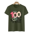 thumbnail image 5 of IROINNID Women's Casual Fashion T-shirt Short Sleeve Happy 100th Day Of School Printed Round Neck Tops, 5 of 7