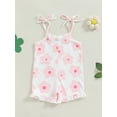 thumbnail image 4 of Bagilaanoe Toddler Baby Girl Summer Jumpsuit Shorts Sleeveless Flower Romper Overalls 12M 18M 24M 3T 4T 5T Kids Short Pants Summer Clothes, 4 of 7