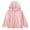 thumbnail image 5 of WQNVRNR Kids Sun Protection Jacket- Casual Lightweight Spring Summer Zip Up Athletic Tops for Girls Pink Size 6, 5 of 7