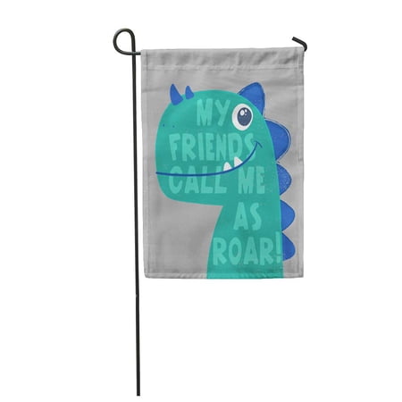 SIDONKU Dino Cute Dinosaur Head Typo for Baby Tee Kids Garden Flag Decorative Flag House Banner 28x40 inch