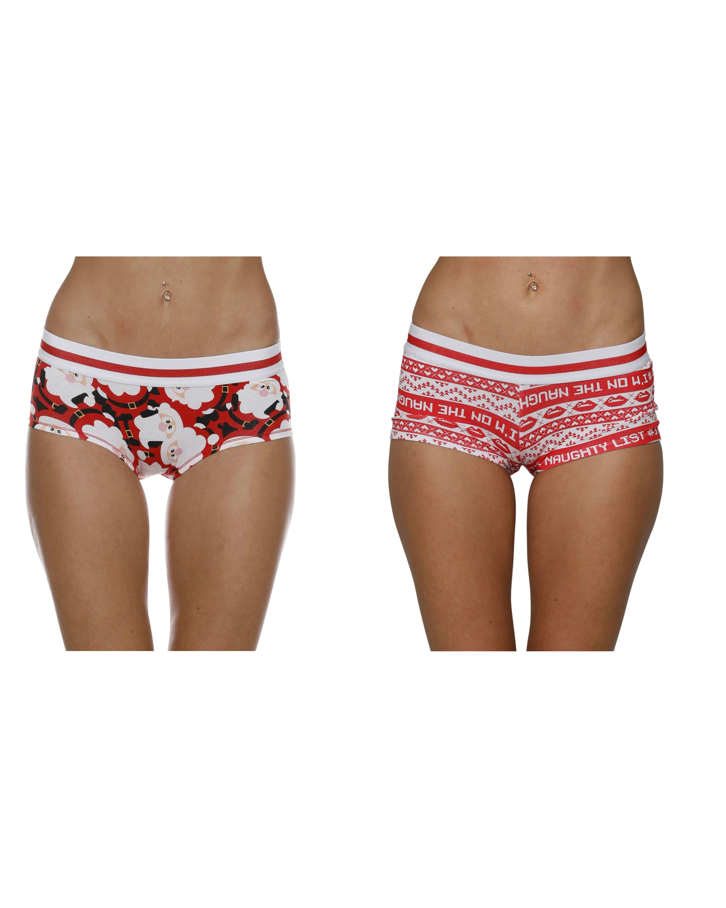 Secret Santa Womens Hipster Panties 2 Pk Holiday Underwear Briefs, Naughty,  Size: XLarge