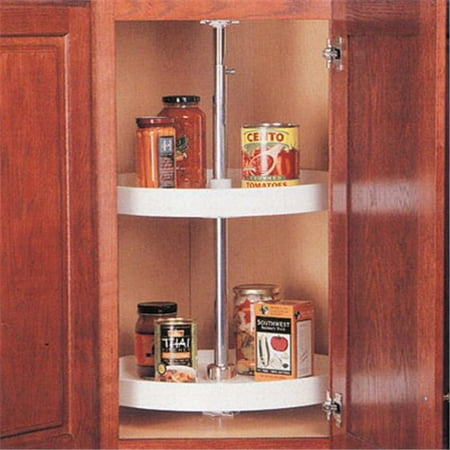 Kv Shelf Finish - FEPFN 20STW KV Lazy Susan Full Round 2 Polymer Shelves 20 inch Set - White