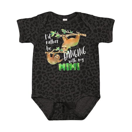 

Inktastic Id Rather Be Hanging with My Mimi- Cute Sloths Gift Baby Boy or Baby Girl Bodysuit