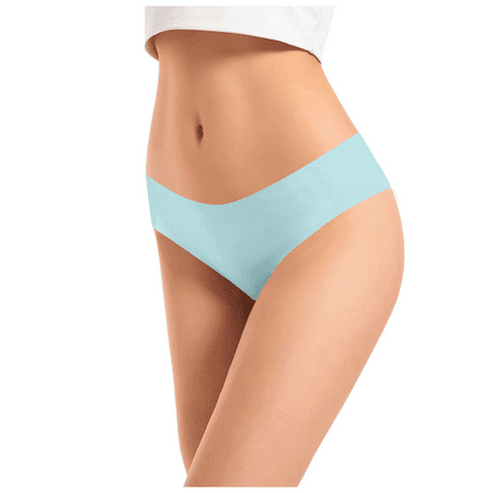Fulorrnie Underwear for Women Seamless Briefs Breathable Comfort Panties Sport Hipster Waist Elastic Panty Light Blue XXL