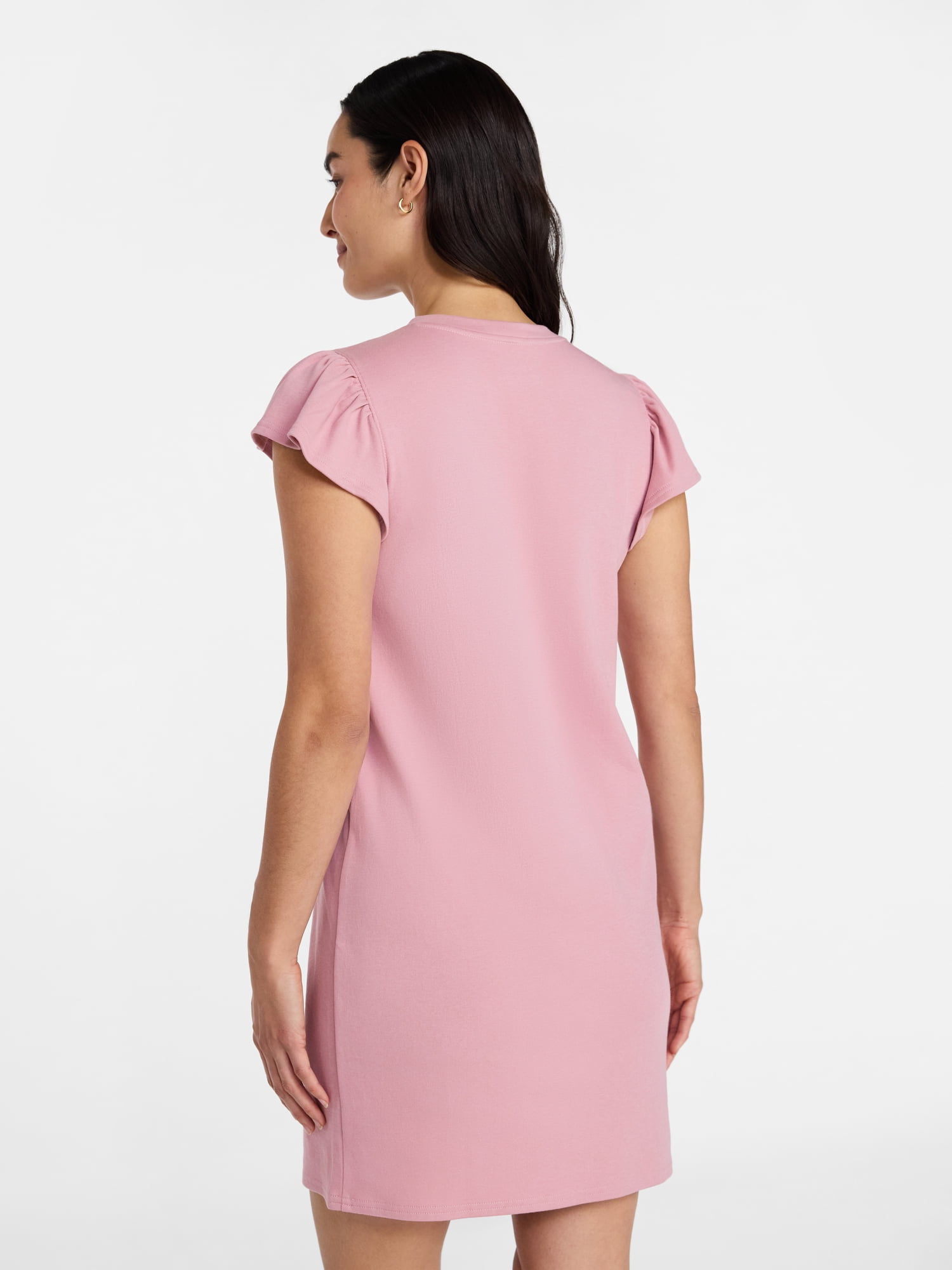 Time and Tru Women's Flutter Tee Dress, Sizes XS-XXXL