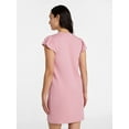 thumbnail image 4 of Time and Tru Women's Cotton T-Shirt Mini Dress with Flutter Sleeves, Sizes XS-XXXL, 4 of 6
