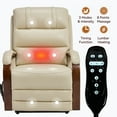 thumbnail image 3 of Power Lift Recliner Chair for Elderly, Dual Motor Infinite Position Recliner with Heat Massage, 350LB Capacity, Gift for Dad/mom, Beige Faux Leather, 3 of 11