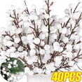 thumbnail image 2 of 4/40x Ramas de bayas blancas simuladas Tallos de bayas artificiales Flores falsas Rama de acebo de Navidad Guirnalda de bricolaje Decoración de fiesta de Navidad, 2 of 5