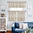 thumbnail image 2 of Black Beige Boho Kitchen Curtains Sets for Windows 24 Inch Length, Vintage Ethnic Tribe Abstract Art Rod Pocket Window Treatments Tier Curtains and Valances Set for Bedroom/Bathroom, 2 of 8