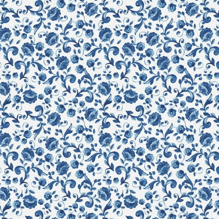 The Pioneer Woman 21" x 0.5 yd 100% Cotton Floral Precut Sewing & Craft Fabric, Blue