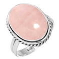 thumbnail image 1 of 925 Silver Ring For Women - Girls Pink Rose Quartz Stone Silver Ring Size 11 January Birthstone Boho Silver Ring Size 11 Gift For Women On Valentine's Day 925 Silver Jewelry With Gemstone, 1 of 5