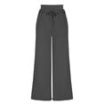 thumbnail image 4 of Women's Casual High Waist Wide Leg Pants With Drawstring Soft Comfortable Stretchy Workout Yoga Trousers For Running Outdoor Activities, 4 of 6