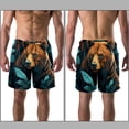 thumbnail image 3 of luoweisi Men's Beach Shorts Quick Dry Swim Trunks with Mesh Lining Bear L, 3 of 5