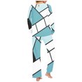 thumbnail image 4 of Puntoco Conjunto de pijama cómodo para mujer, conjunto de pijama con parte superior y pantalones casuales con estampado degradado para mujer, 4 of 5
