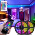 thumbnail image 2 of bluetooth led tira rgb led cinta de luz smd 2835 dc12v impermeable luz led 5m 10m diodo cinta flexible con, 2 of 4