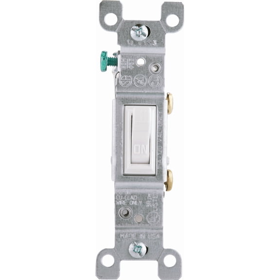 Leviton 15A Toggle Switch in White — UL Listed for US Residential Electrical Code Compliance, Drop-in NEC-Standard Wiring