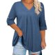 thumbnail image 2 of Sudadera con capucha larga,Conjunto de dos piezas de jersey y pantalón de mezcla de lino para mujer, de manga corta y cuello redondo, de color liso, ropa informal cómoda para el hogar, sopatenor, 2 of 9