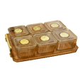 thumbnail image 2 of simhoa Divided Dried Fruit Dessert Plate with Lids for Wedding Home Living Room Yellow, 2 of 8