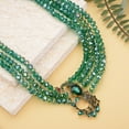 thumbnail image 2 of Green Glass Multi Color Crystal Goldtone Beaded Multi Layered Peacock Necklace for Women Jewelry for Women Size 20-22" Ct 574 Birthday Christmas Gifts, 2 of 7