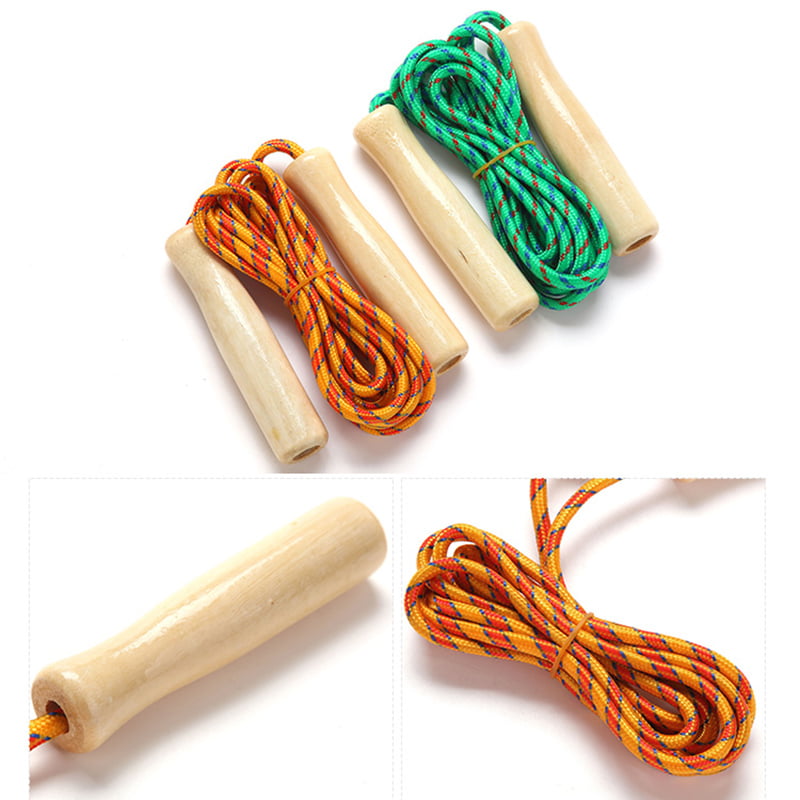 LYUMO School Rope Skipping,Cotton Skipping Rope,Wooden Handle