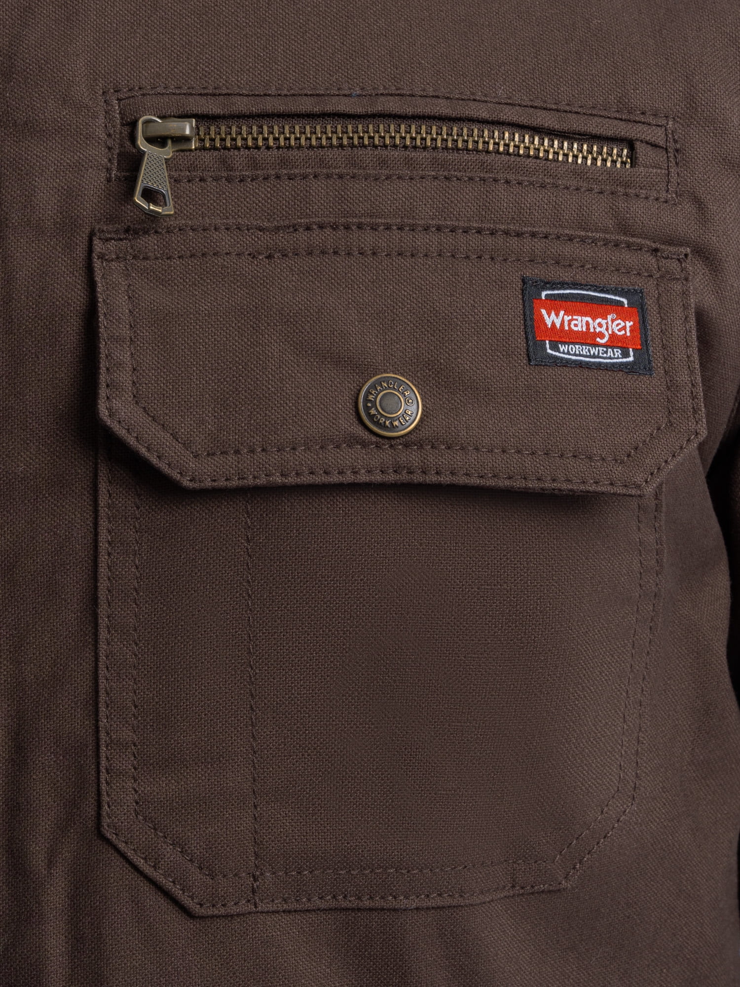 Wrangler Workwear Men's Mock Neck Jacket with Inner Linning Insulating Fabric, Size S-3XL