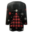 thumbnail image 5 of KIHOUT Womens Tops Long Sleeve Juniors Fashion Christmas Printing Loose T-shirt 3/4 Sleeves Blouse Round Neck Casual Tops, 5 of 5