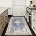 thumbnail image 4 of ReaLife Rugs Machine Washable Printed Persian Distressed Medallion Light Blue Eco-friendly Recycled Fiber Area Runner Rug (2'6" x 6'), 4 of 10