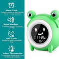 thumbnail image 3 of Reloj despertador para niños, bonito despertador con forma de rana para dormitorio infantil, máquina de sonido, temperatura, reloj despertador digital para niños y niñas, regalos de cumpleaños, 3 of 5
