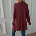 thumbnail image 7 of Jyeity Hot Fall Cool Price Jackets Open Front Sleeve Solid Blouse Coat Work Tops For Women Wineize XL(US:10), 7 of 7