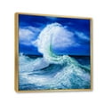 thumbnail image 3 of Designart 'Waves Breaking During Wild Blue Ocean Tide' Nautical & Coastal Framed Canvas Wall Art Print, 3 of 5