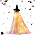 thumbnail image 4 of Kit de Halloween + Disfraz para La Puerta - Decoración Espeluznante para La Puerta Principal, Fácil de Colgar | Tema de Fantasmas, Resistente a La Intemperie, Presillas Resistentes, 1 Abrigo, 4 of 7
