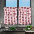 thumbnail image 5 of Strawberry Tier Curtain for Kitchen Living Room,Pink Half Bathroom Window Curtain Panels, Rod Pocket,2 Pieces, 5 of 6
