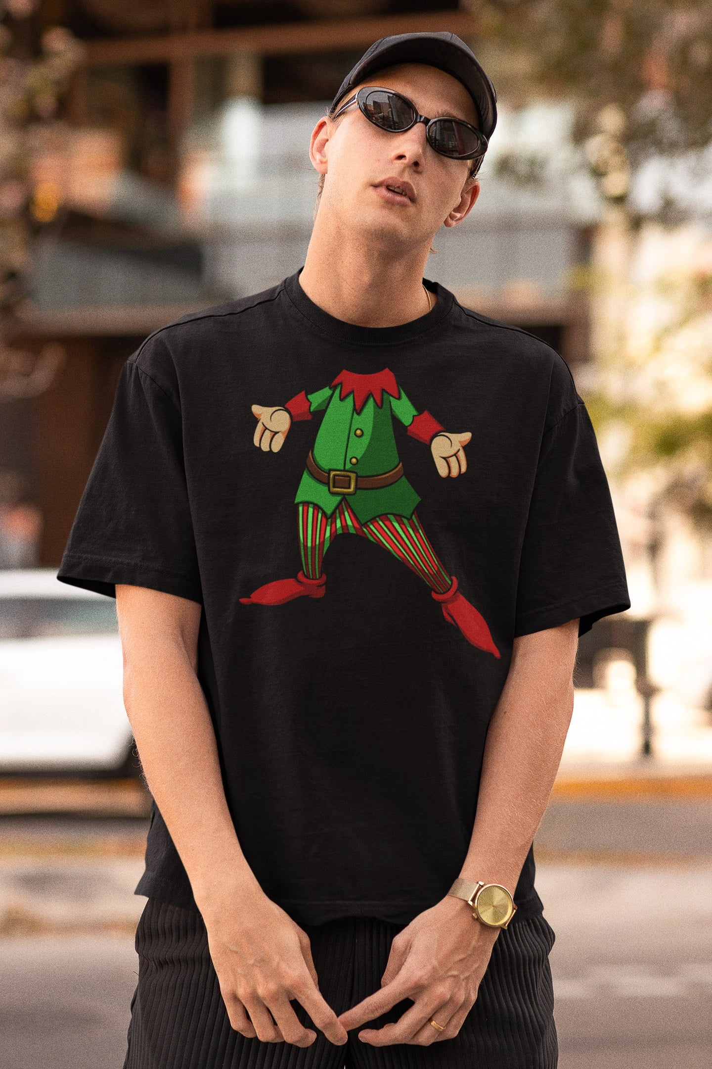 Old Glory Mens Christmas Happy Elf Short Sleeve T Shirt