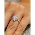 thumbnail image 5 of Bluebelljewels Pear Shape CZ Engagement Bridal Ring Set 14K White Gold Finish Silver, 5 of 6